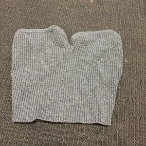Gray Ribbed Women's Tube Top